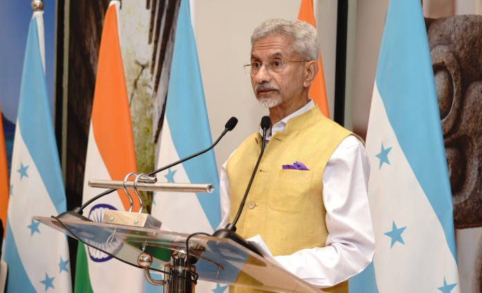 External Affairs Minister S. Jaishankar addressing the United Nations, asserting India's right to self-defence against terrorism